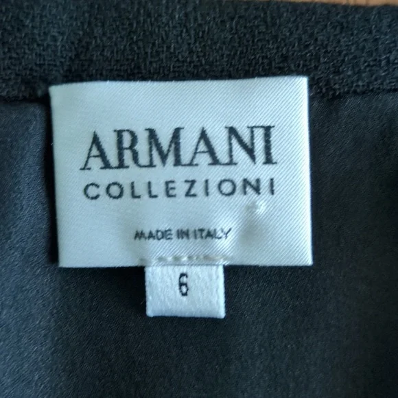 Armani Collezioni Black Stretch Crepe Knee Length Pencil Skirt Women's Size 6 - Picture 3 of 16